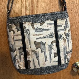 Wild West Remington Revolver Design Crossbody Shoulder Bag
